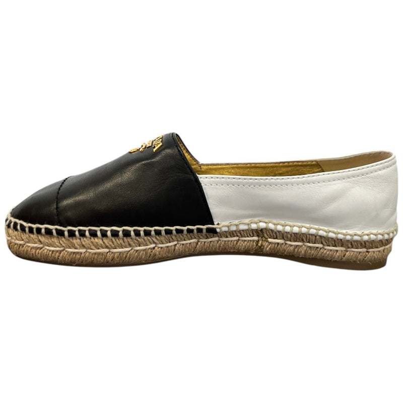 Women's Leather Logo Espadrilles Black Size UK 3.5 / EU 36.5