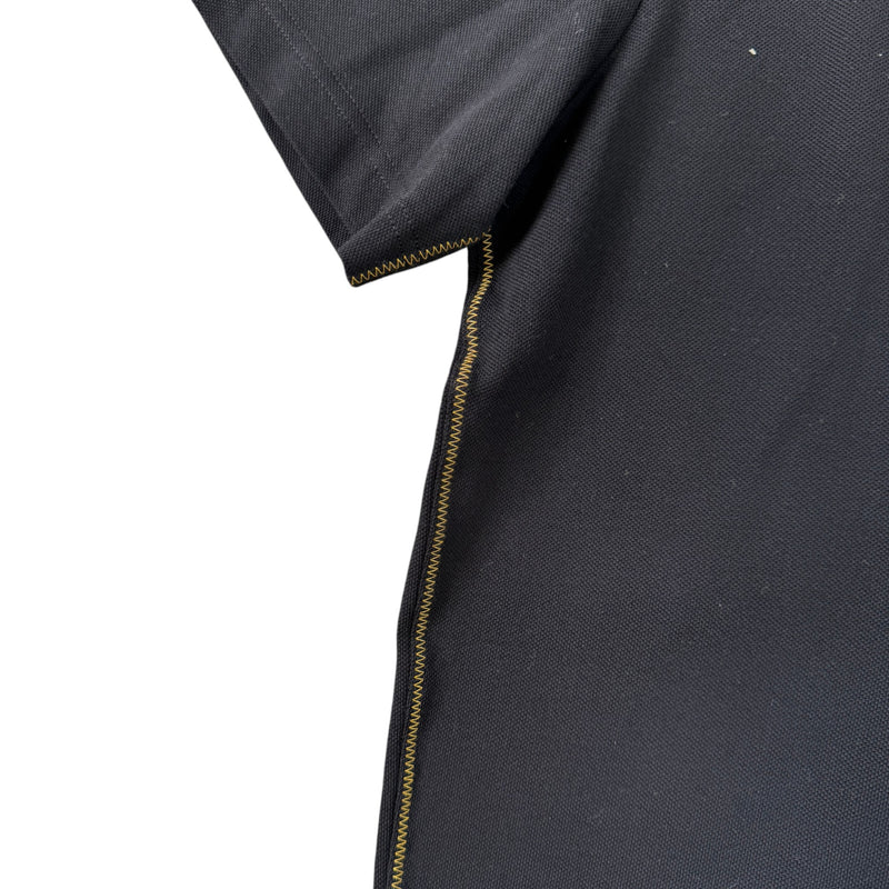 Men's Logo Patch Polo Shirt Black Size S