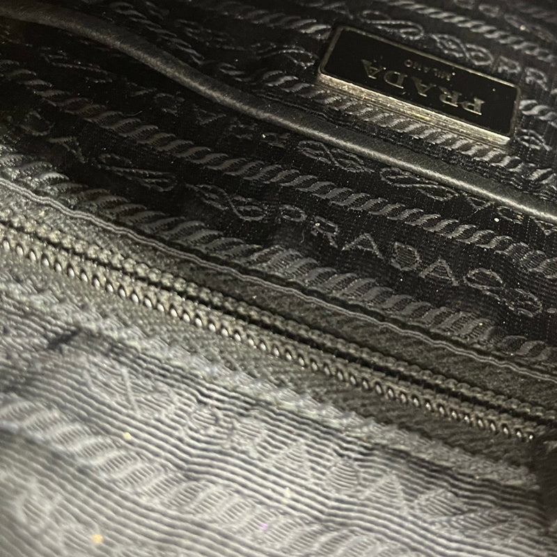Men's Re Nylon Plaque Logo Messenger Bag Black