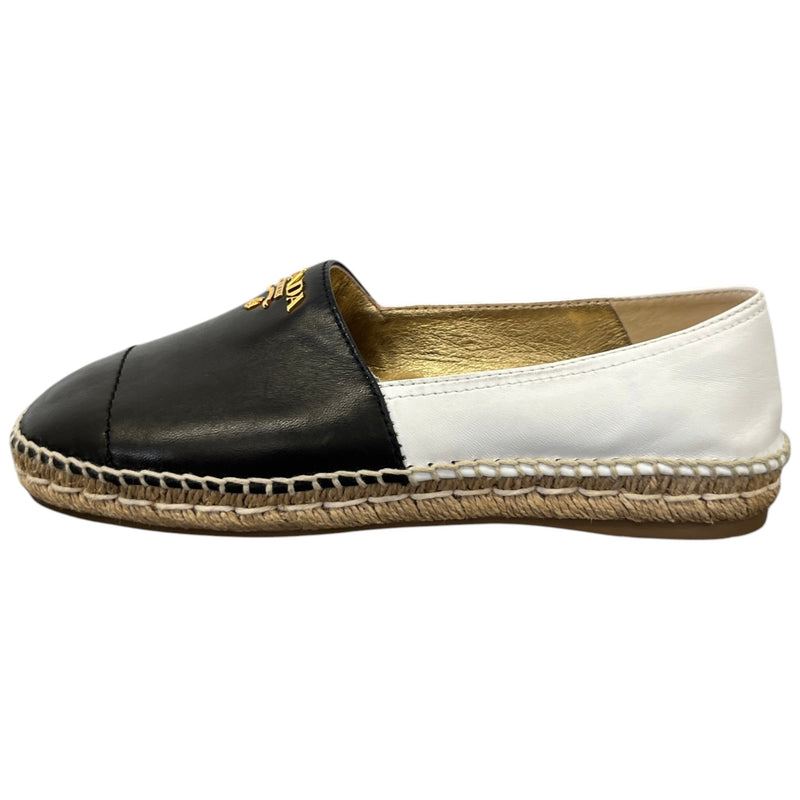 Women's Leather Logo Espadrilles Black Size UK 3.5 / EU 36.5