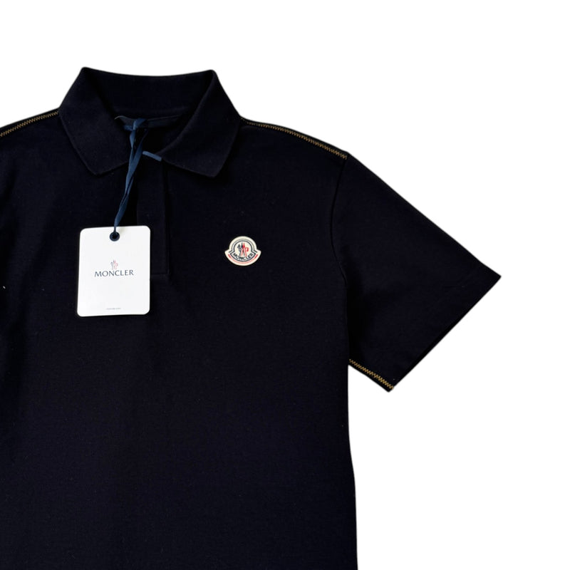 Men's Logo Patch Polo Shirt Black Size S