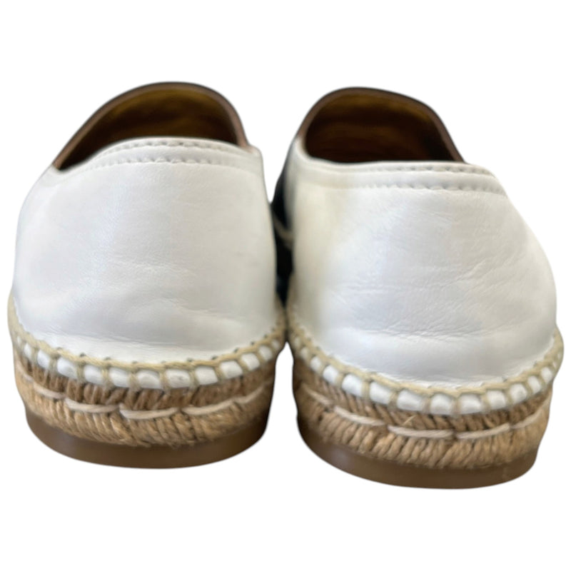 Women's Leather Logo Espadrilles Black Size UK 3.5 / EU 36.5