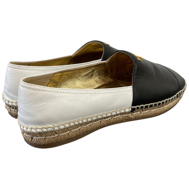 Women's Leather Logo Espadrilles Black Size UK 3.5 / EU 36.5