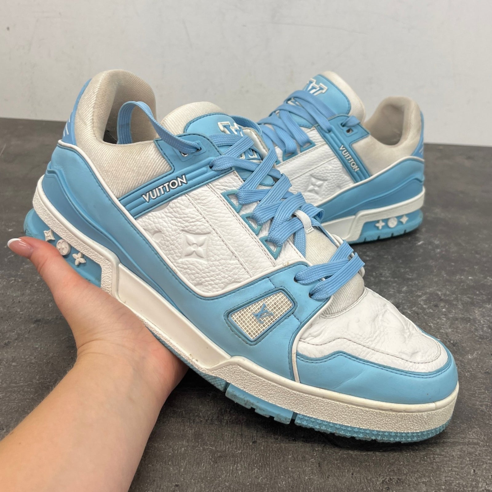 Men's Lv Low Trainers Blue Size EU 44 / UK 10 - Photo 14