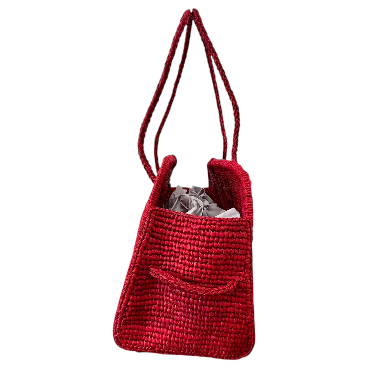 Women's The Raffia Turismo Handbag Red - Photo 6