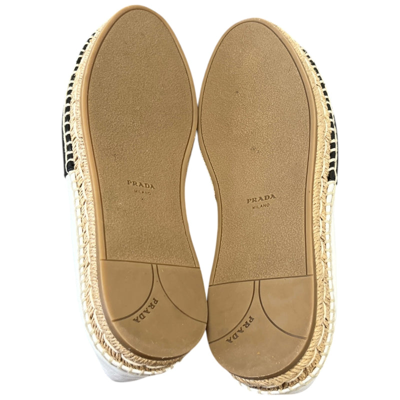 Women's Leather Logo Espadrilles Black Size UK 3.5 / EU 36.5