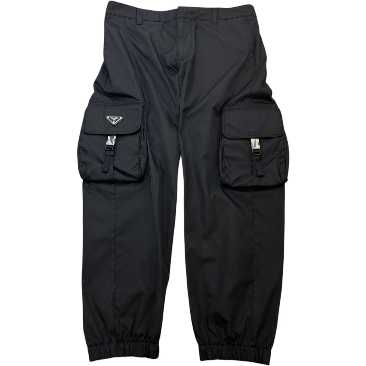 Men's Re-Nylon Plaque Logo Trousers Black Size XL / W36 - Photo 1