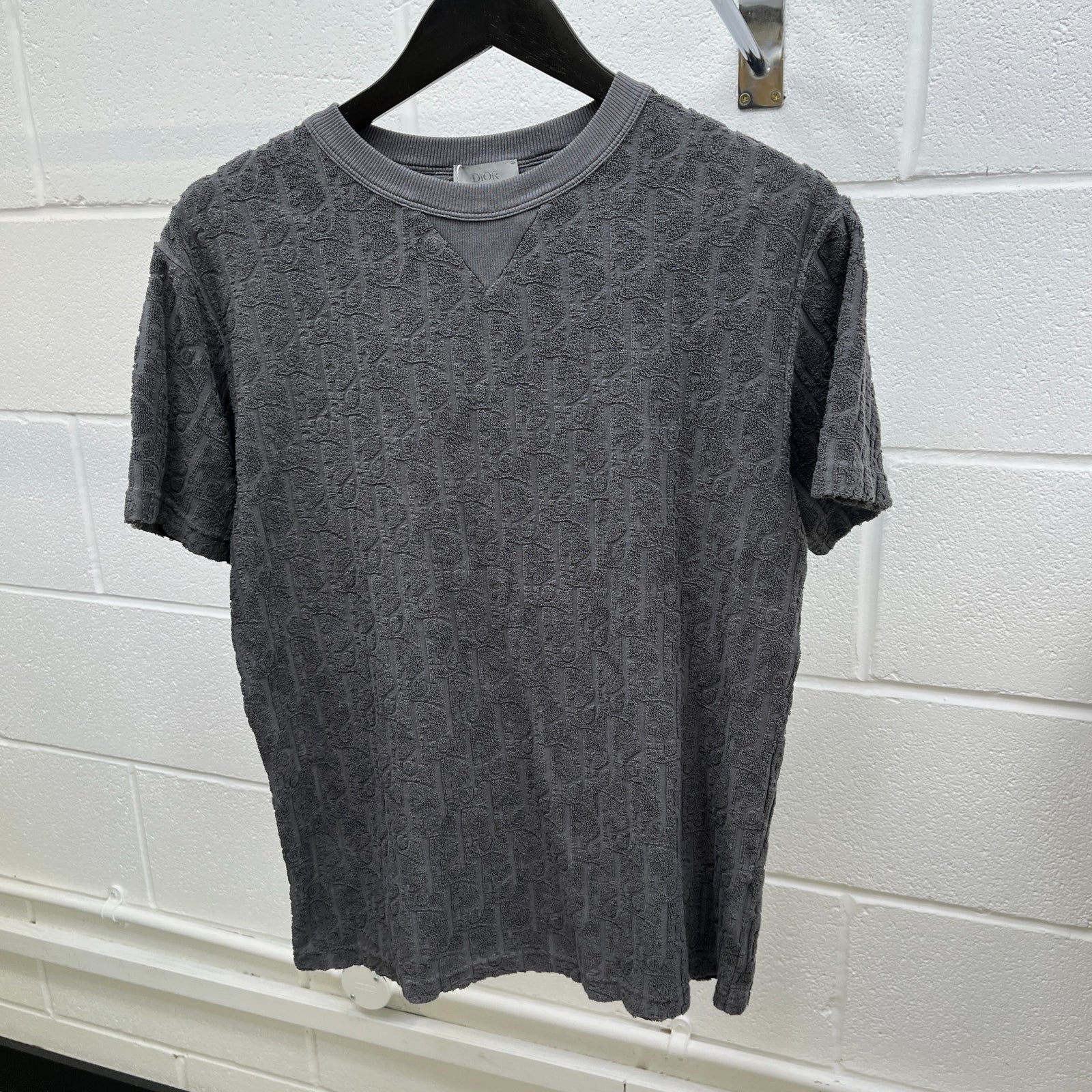 Men's Oblique Towelling T-Shirt Grey Size XS - Photo 7