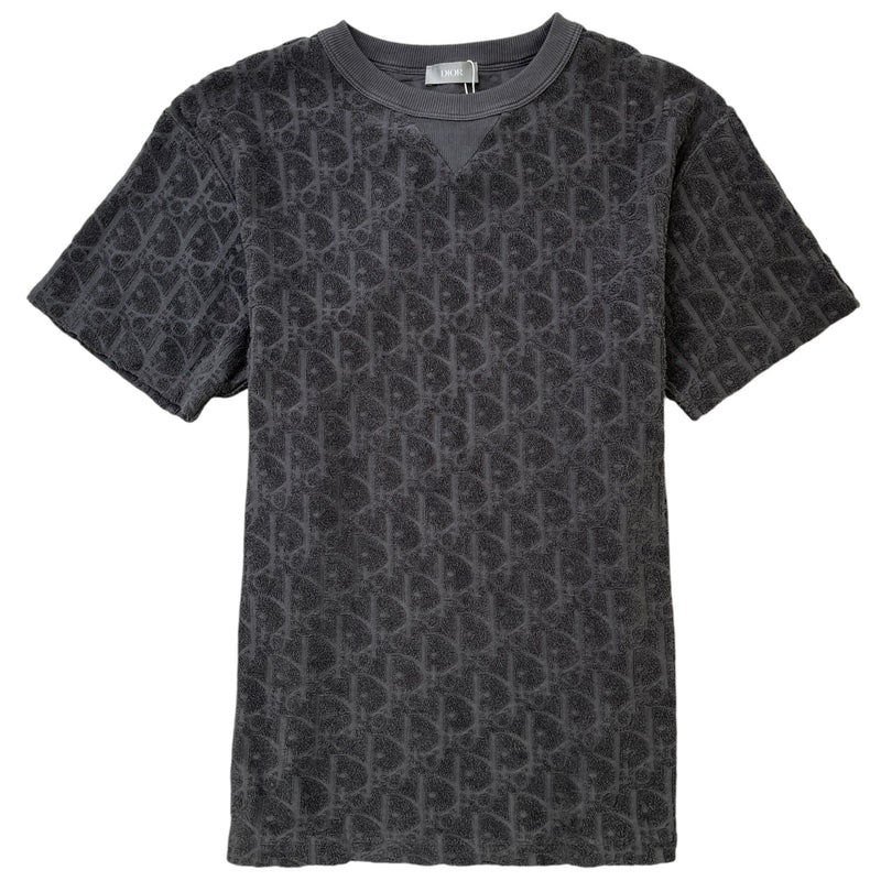 Men's Oblique Towelling T-Shirt Grey Size XS