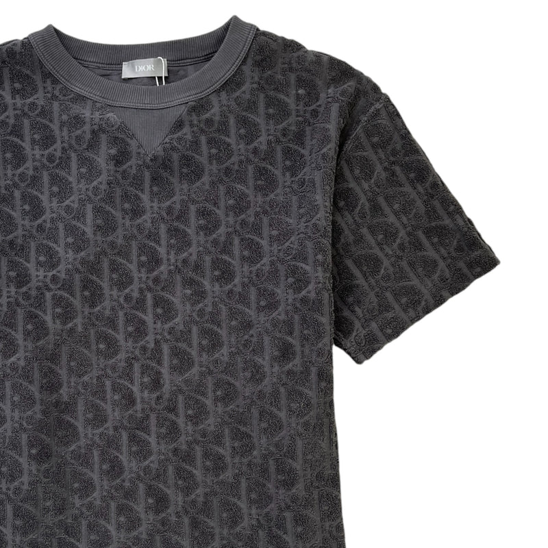 Men's Oblique Towelling T-Shirt Grey Size XS