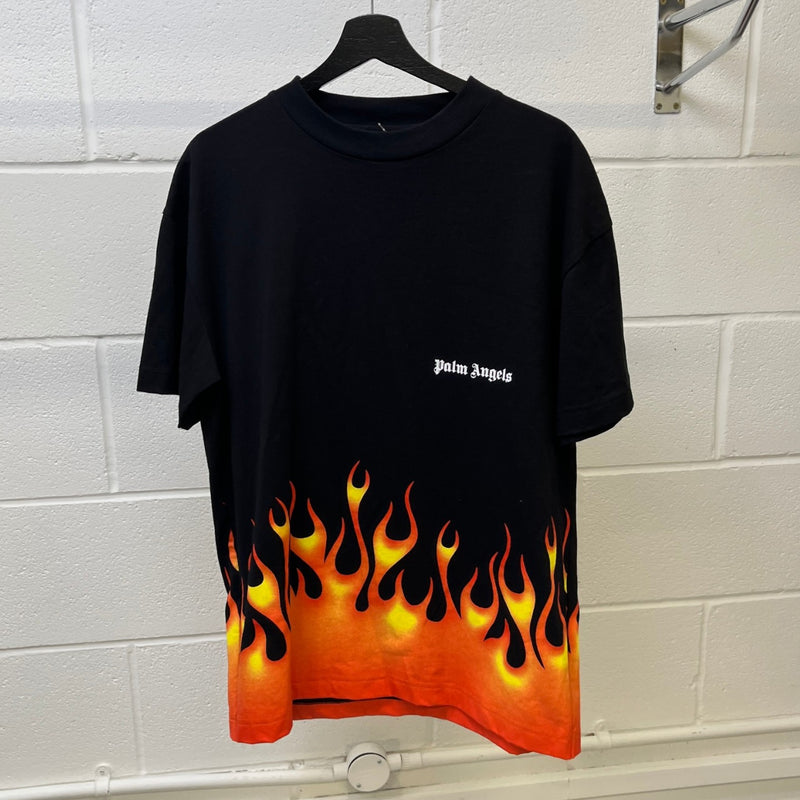 Men's Flame Logo T-Shirt Black Size L
