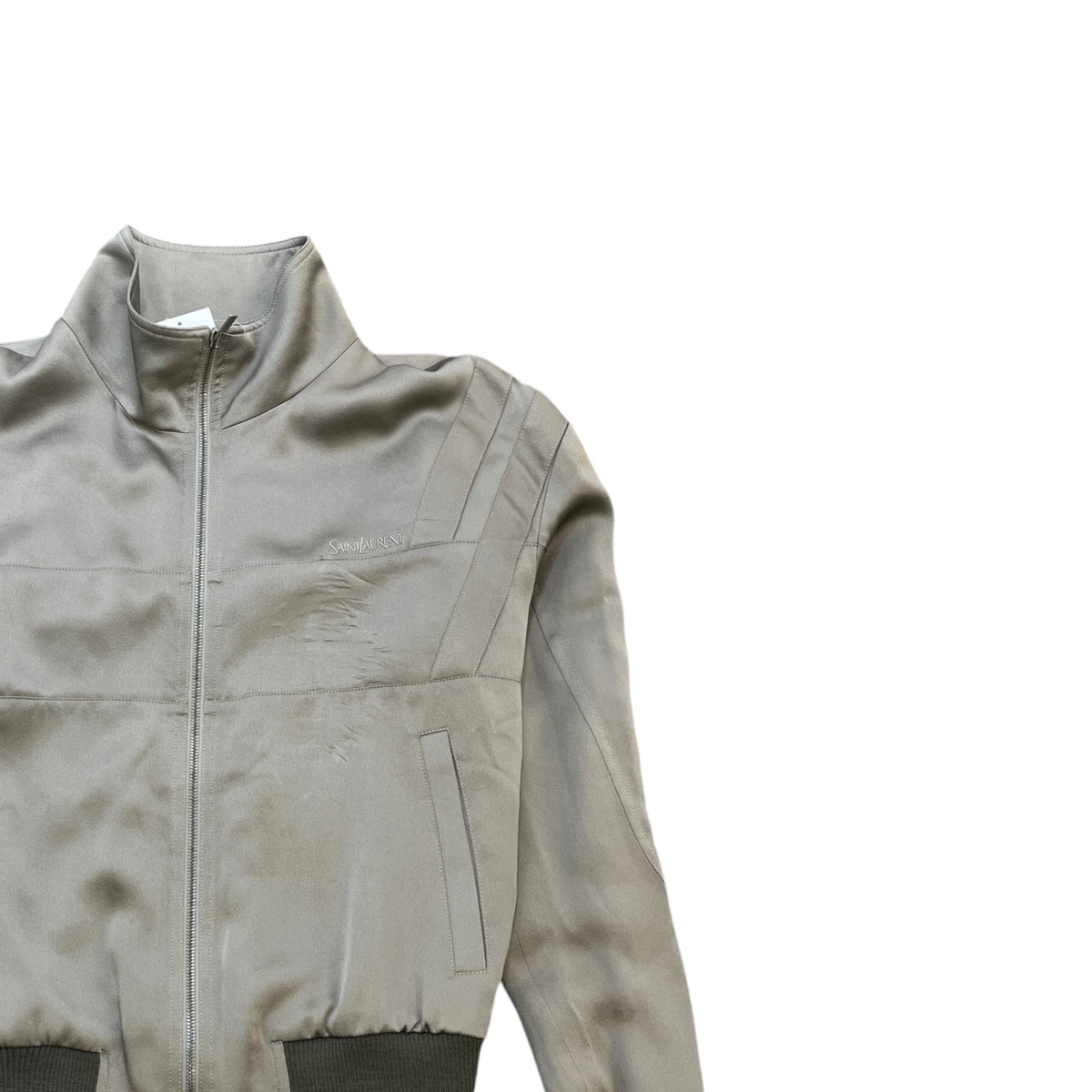Men's Suede Bomber Jacket Green Size L - Photo 3