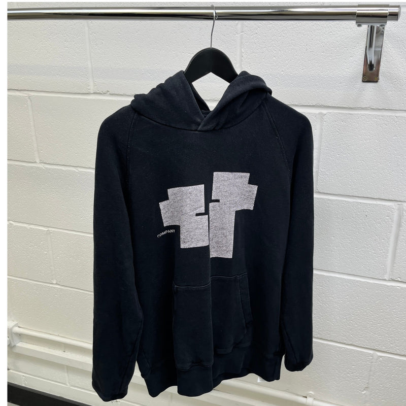 Men's Logo Print Hoodie Black Size L