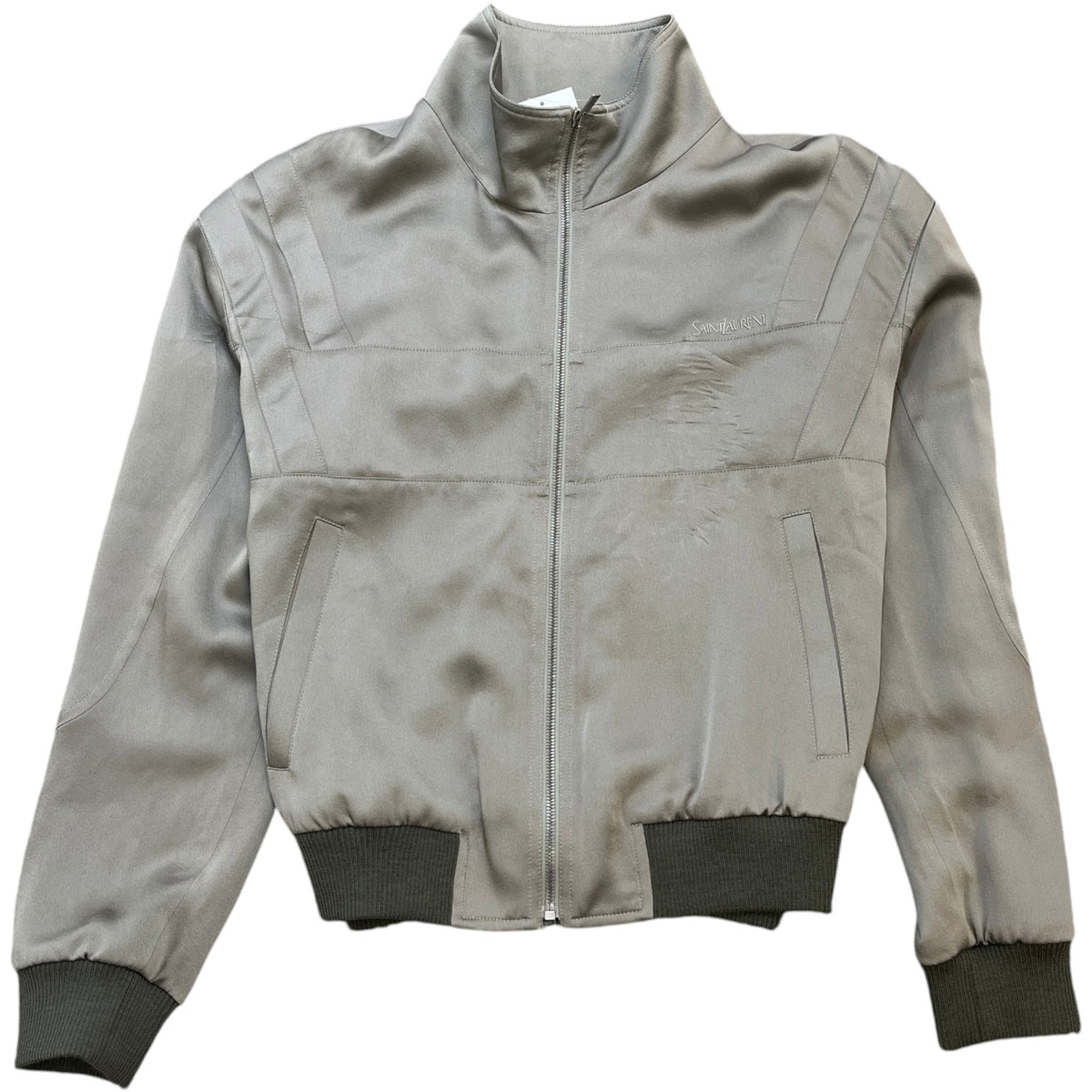 Men's Suede Bomber Jacket Green Size L - Photo 1