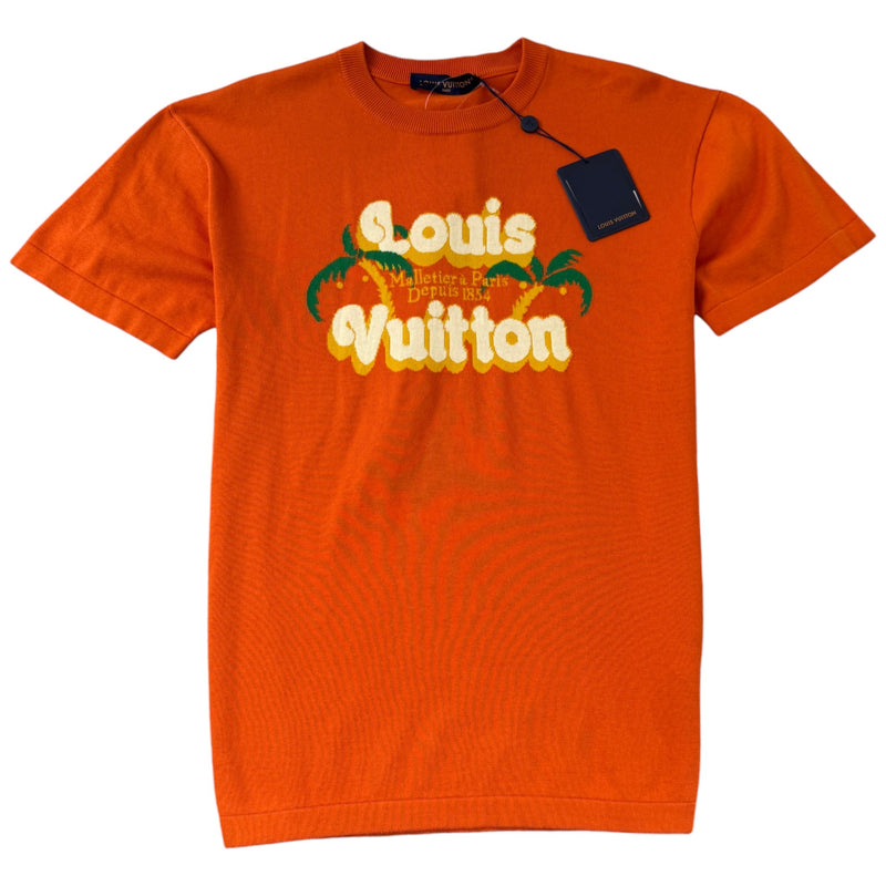 Men's Lv Palm Tree T-Shirt Orange Size M