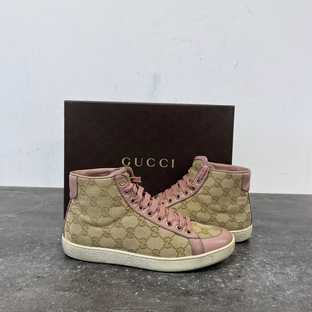 Women's GG Supreme High Trainers Pink Size UK 3 / EU 36 - Photo 12
