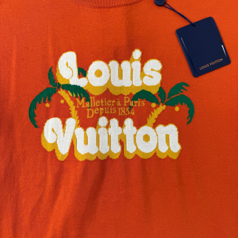 Men's Lv Palm Tree T-Shirt Orange Size M
