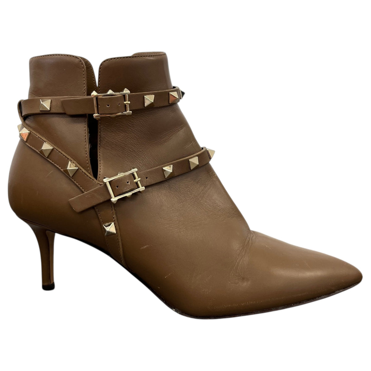 Women's Rockstud Bootie Heels Brown Size UK 5.5 / EU 38.5 - Photo 1