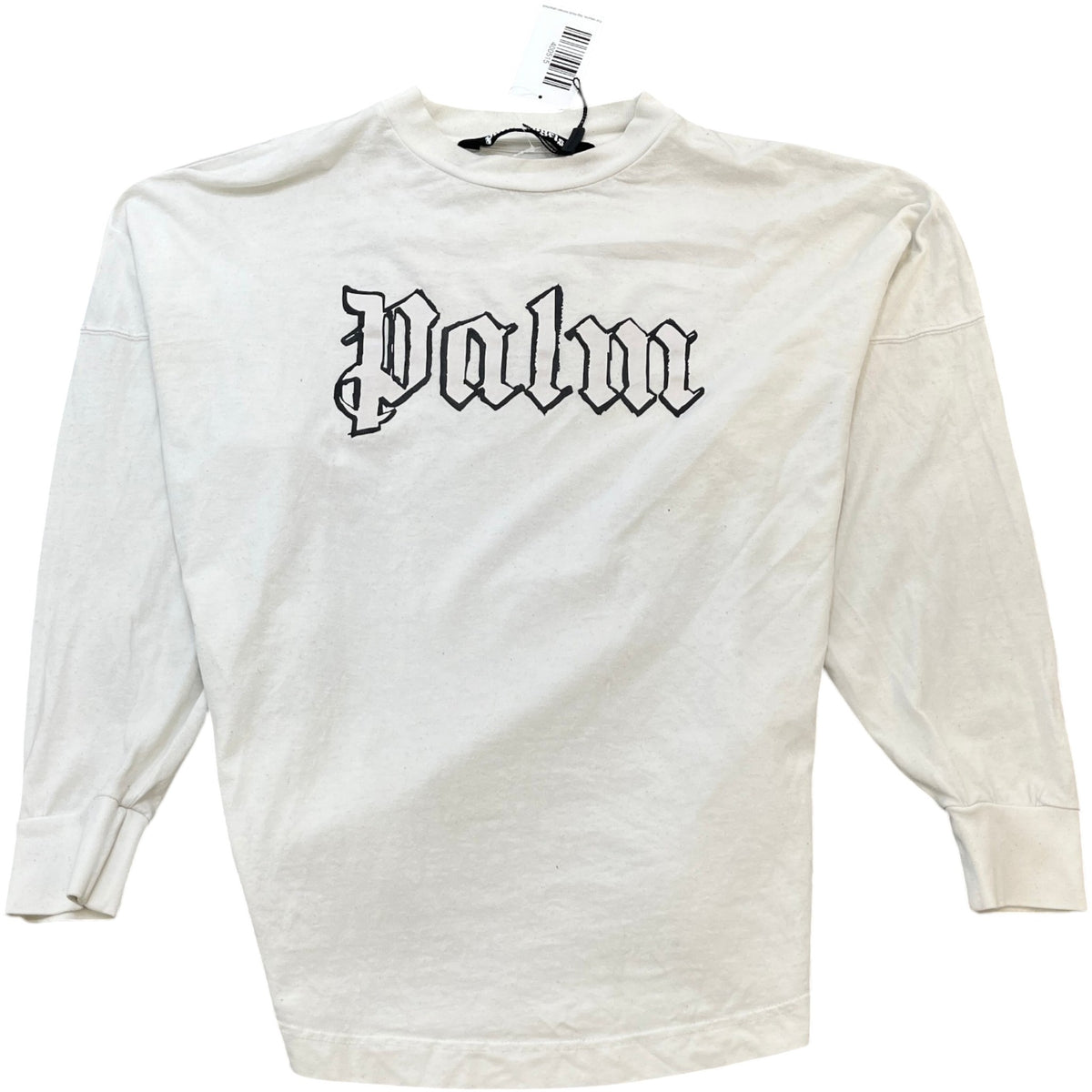 Men's Logo Print Long Sleeve T-Shirt White Size S - Photo 1