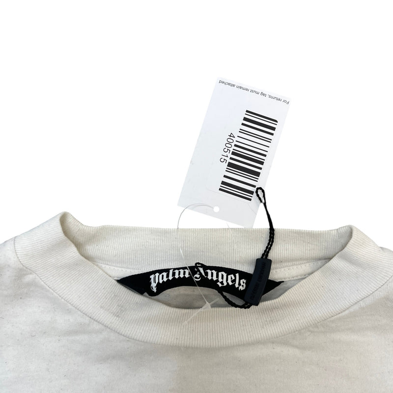 Men's Logo Print Long Sleeve T-Shirt White Size S