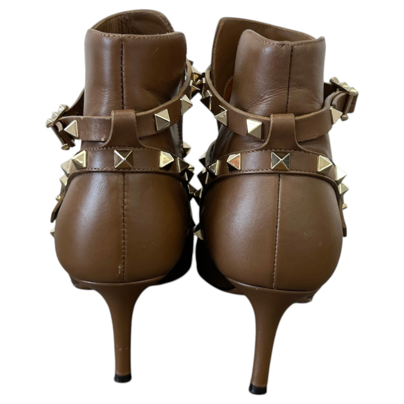 Women's Rockstud Bootie Heels Brown Size UK 5.5 / EU 38.5