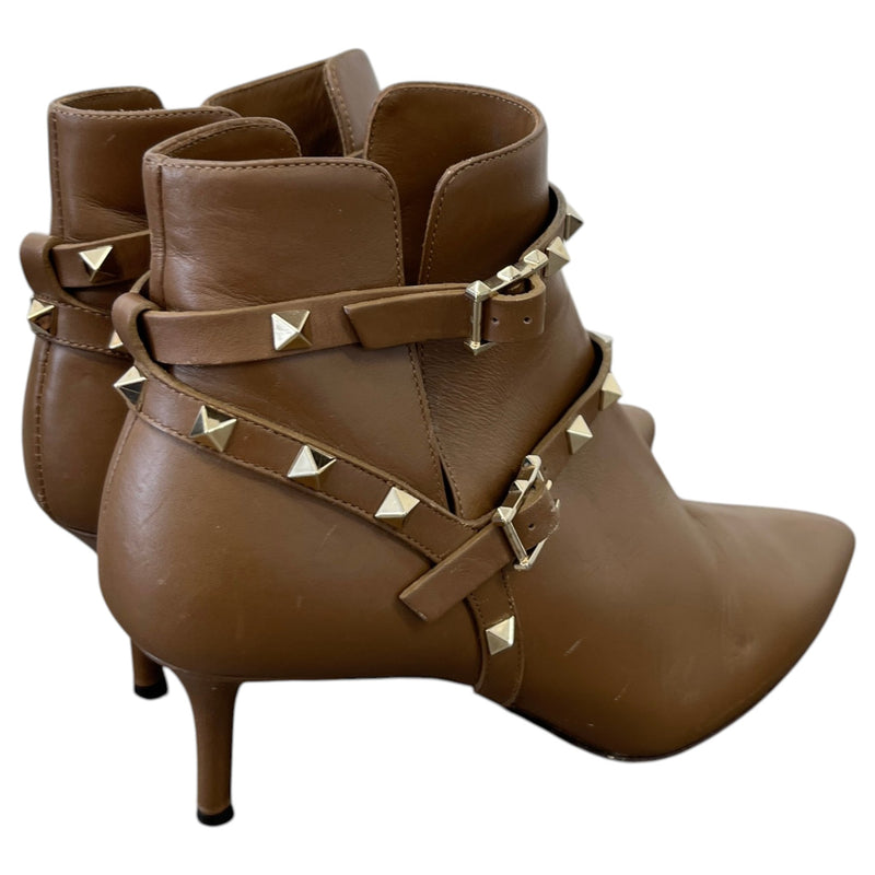 Women's Rockstud Bootie Heels Brown Size UK 5.5 / EU 38.5
