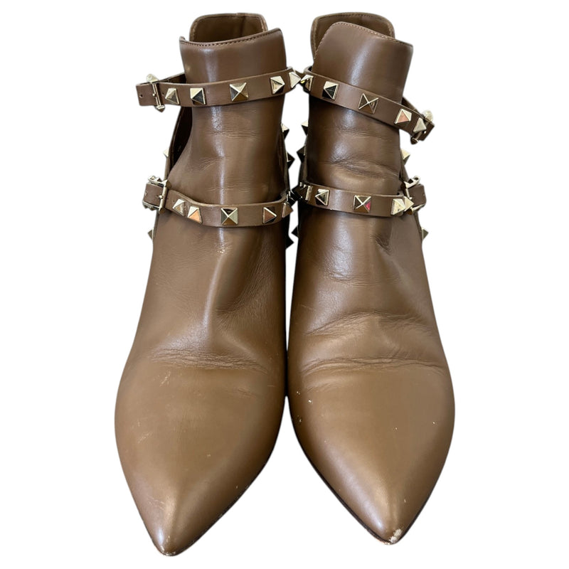 Women's Rockstud Bootie Heels Brown Size UK 5.5 / EU 38.5