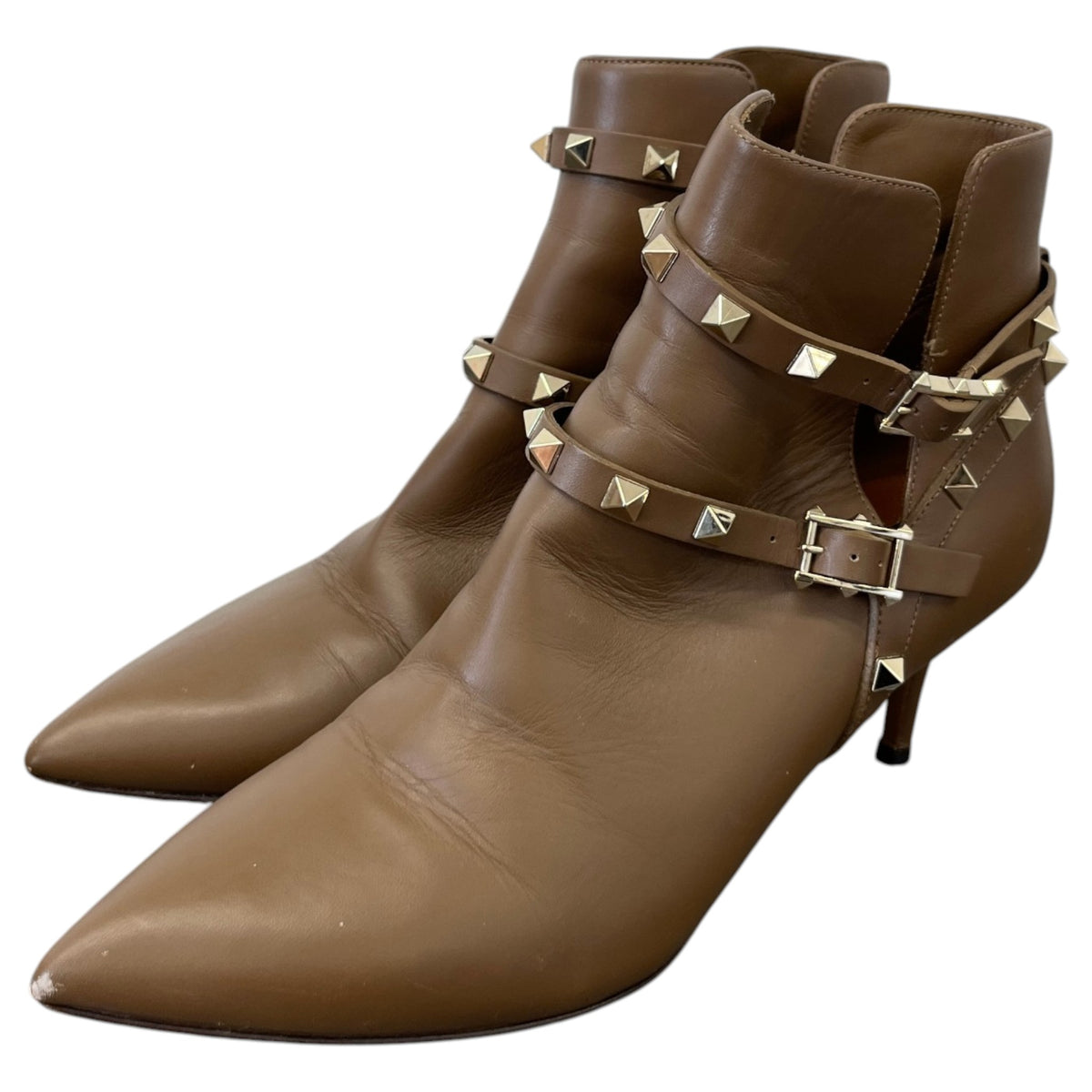 Women's Rockstud Bootie Heels Brown Size UK 5.5 / EU 38.5 - Photo 9