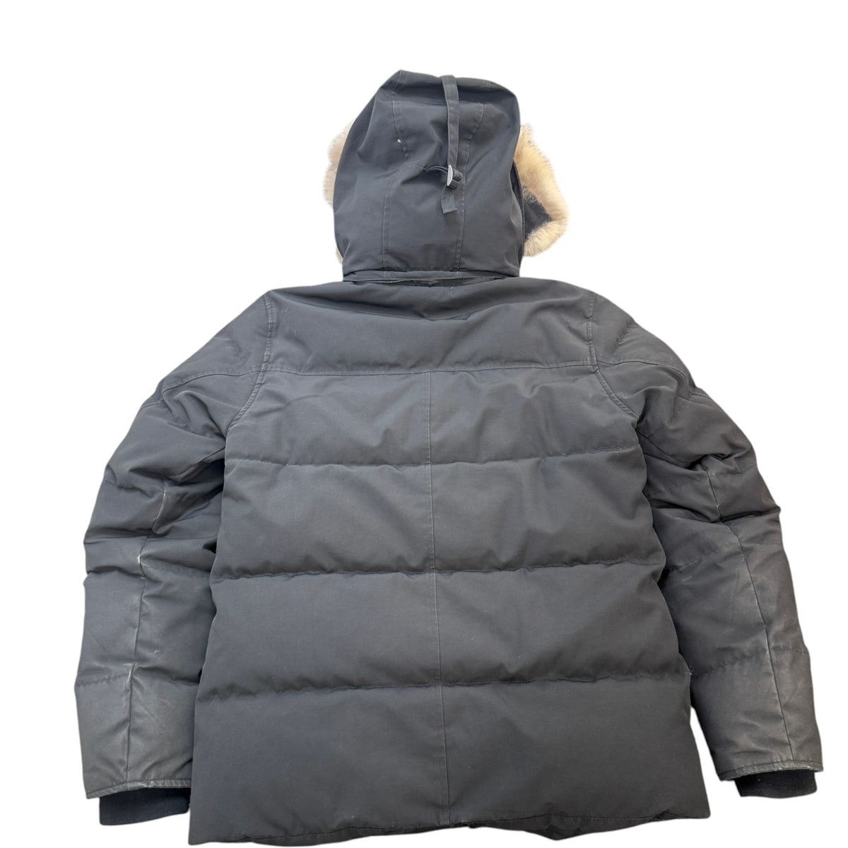 Men's Wyndham Parka Fur Down Jacket Black Size M - Photo 2
