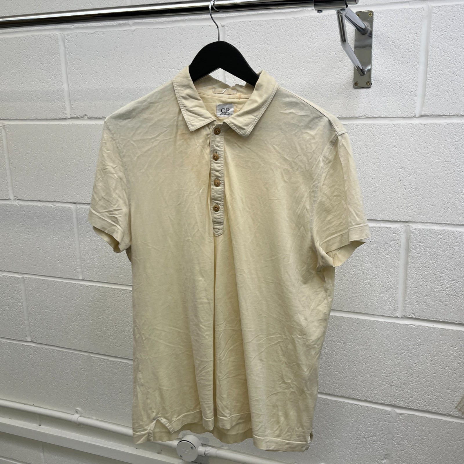 Men's Plain Polo Shirt Yellow Size XL - Photo 8