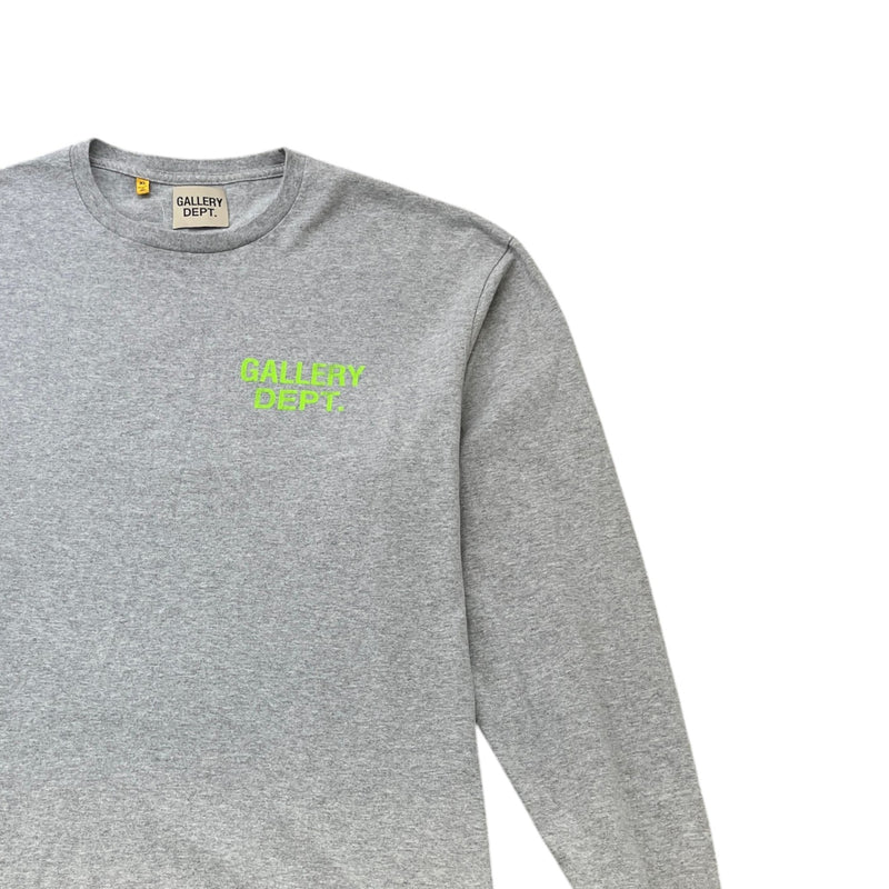 Men's Logo Print Long Sleeve T-Shirt Grey Size XL