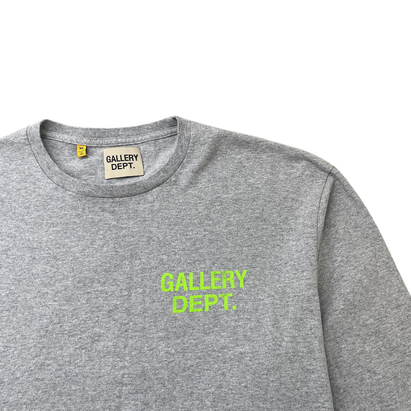 Men's Logo Print Long Sleeve T-Shirt Grey Size XL