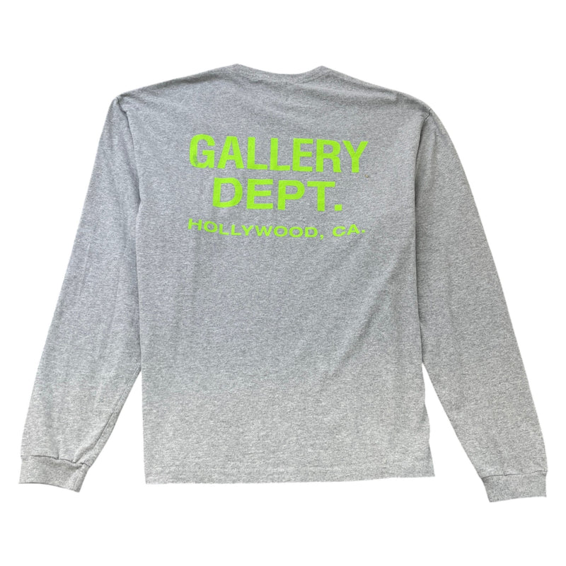 Men's Logo Print Long Sleeve T-Shirt Grey Size XL