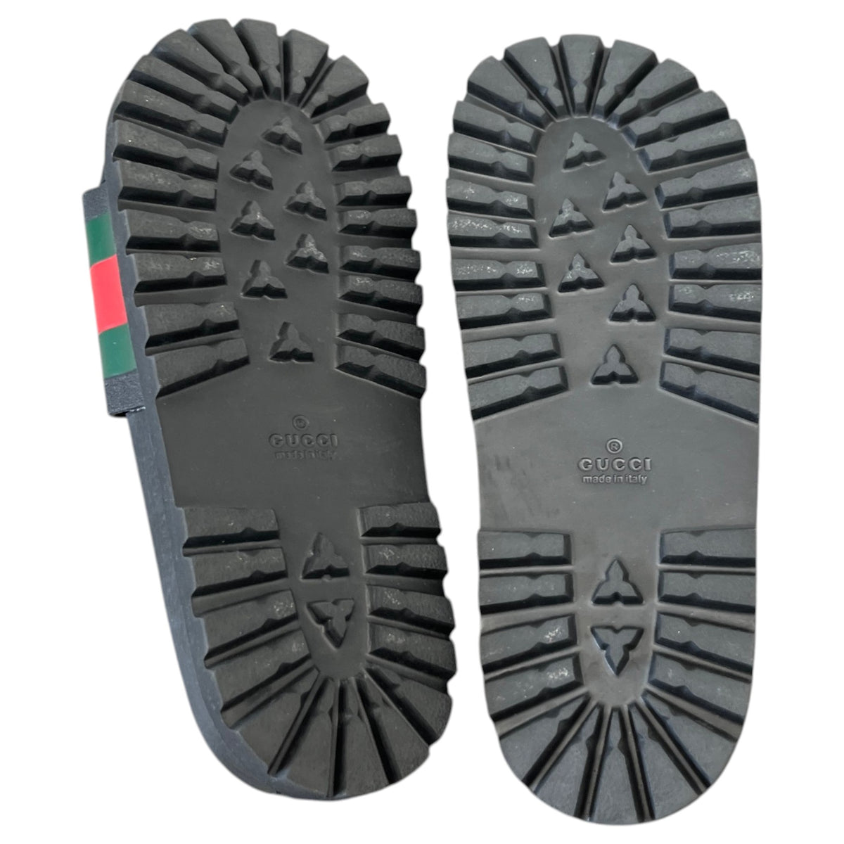 Men's Web Stripe Pool Slides Black Size UK 9 / EU 43 - Photo 10