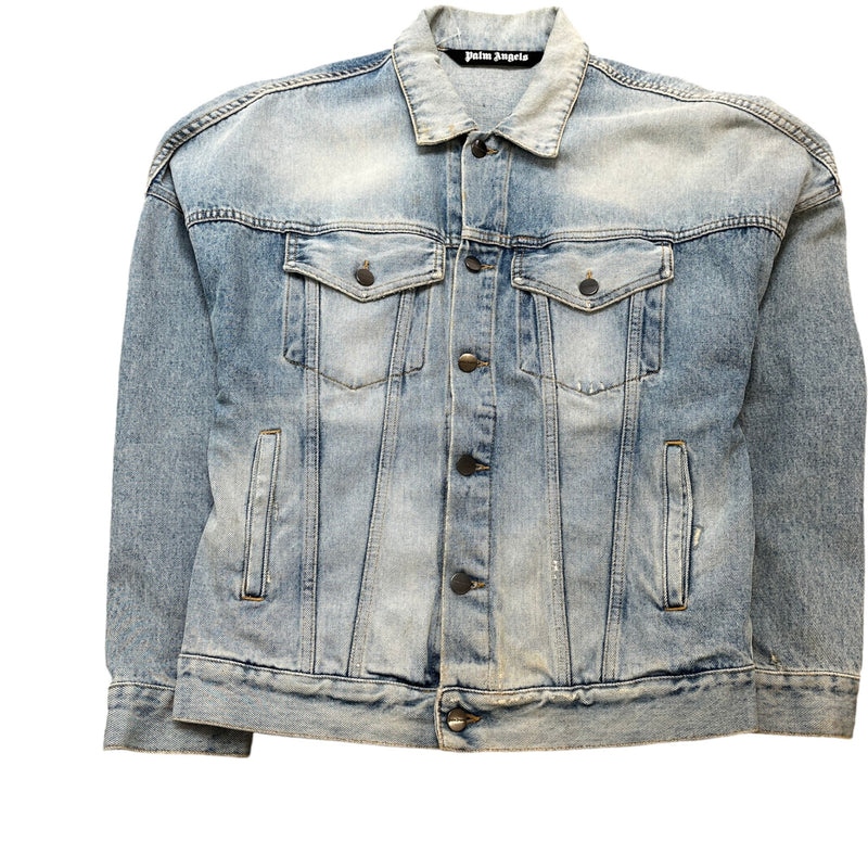 Men's Logo Denim Jacket Blue Size S