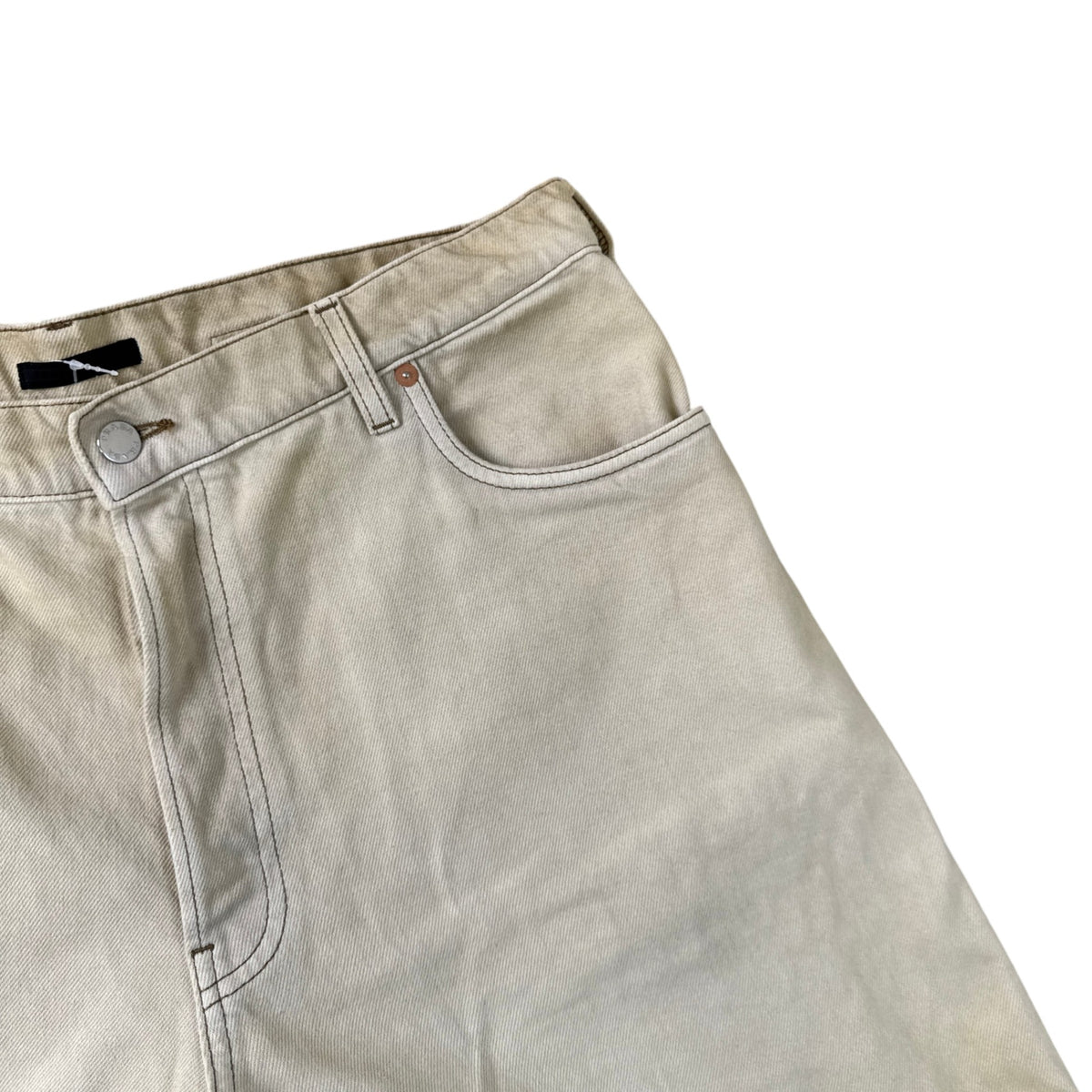 Men's Plaque Logo Shorts Beige Size L / W34 - Photo 7
