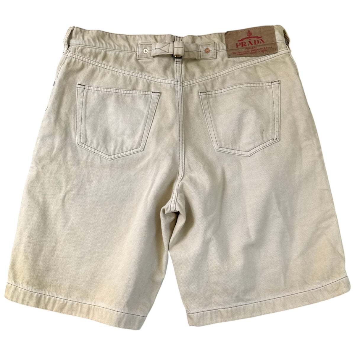 Men's Plaque Logo Shorts Beige Size L / W34 - Photo 2