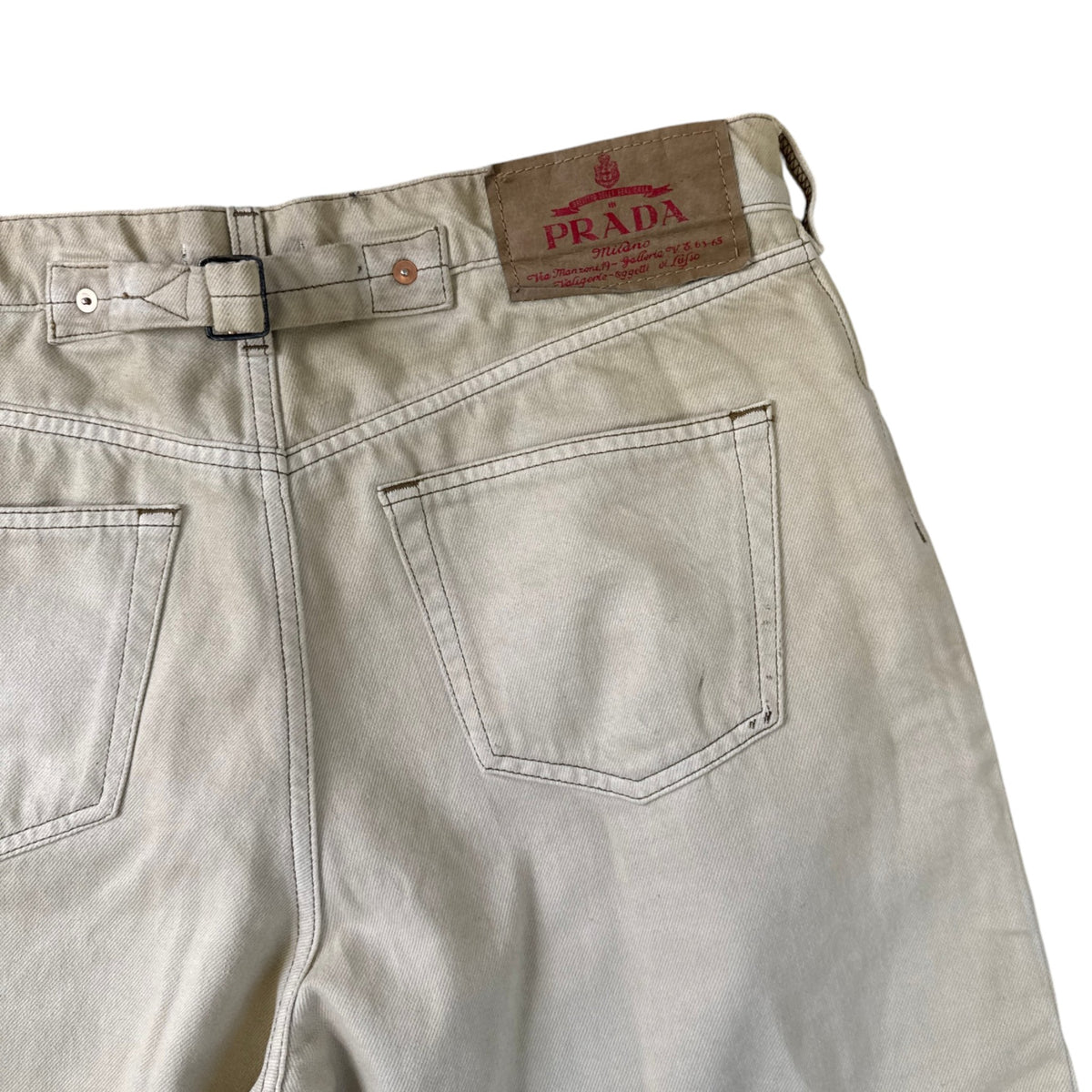 Men's Plaque Logo Shorts Beige Size L / W34 - Photo 5