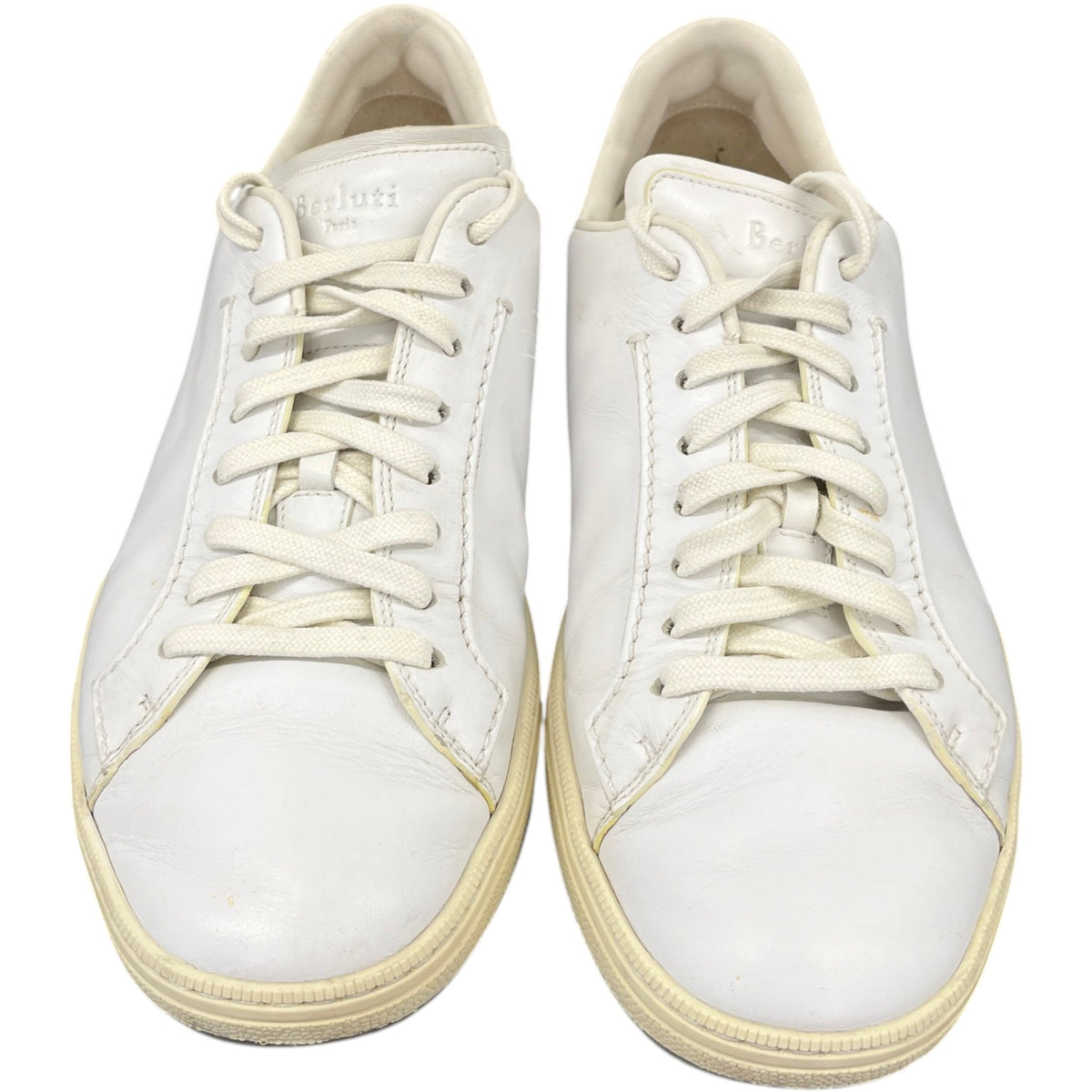 Men's Leather Low Trainers White Size UK 8 / EU 42 - Photo 6