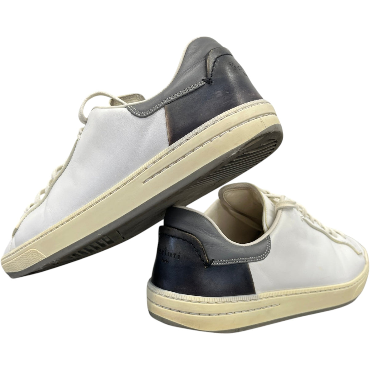 Men's Leather Low Trainers White Size UK 8 / EU 42 - Photo 10