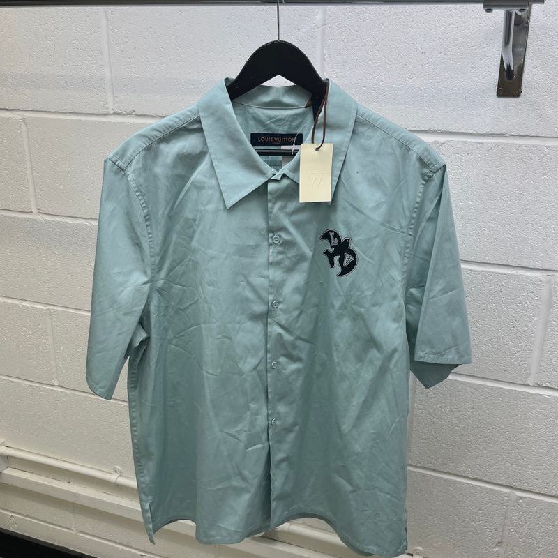 Men's Dove Graphic Short Sleeve Shirt Blue Size XXL