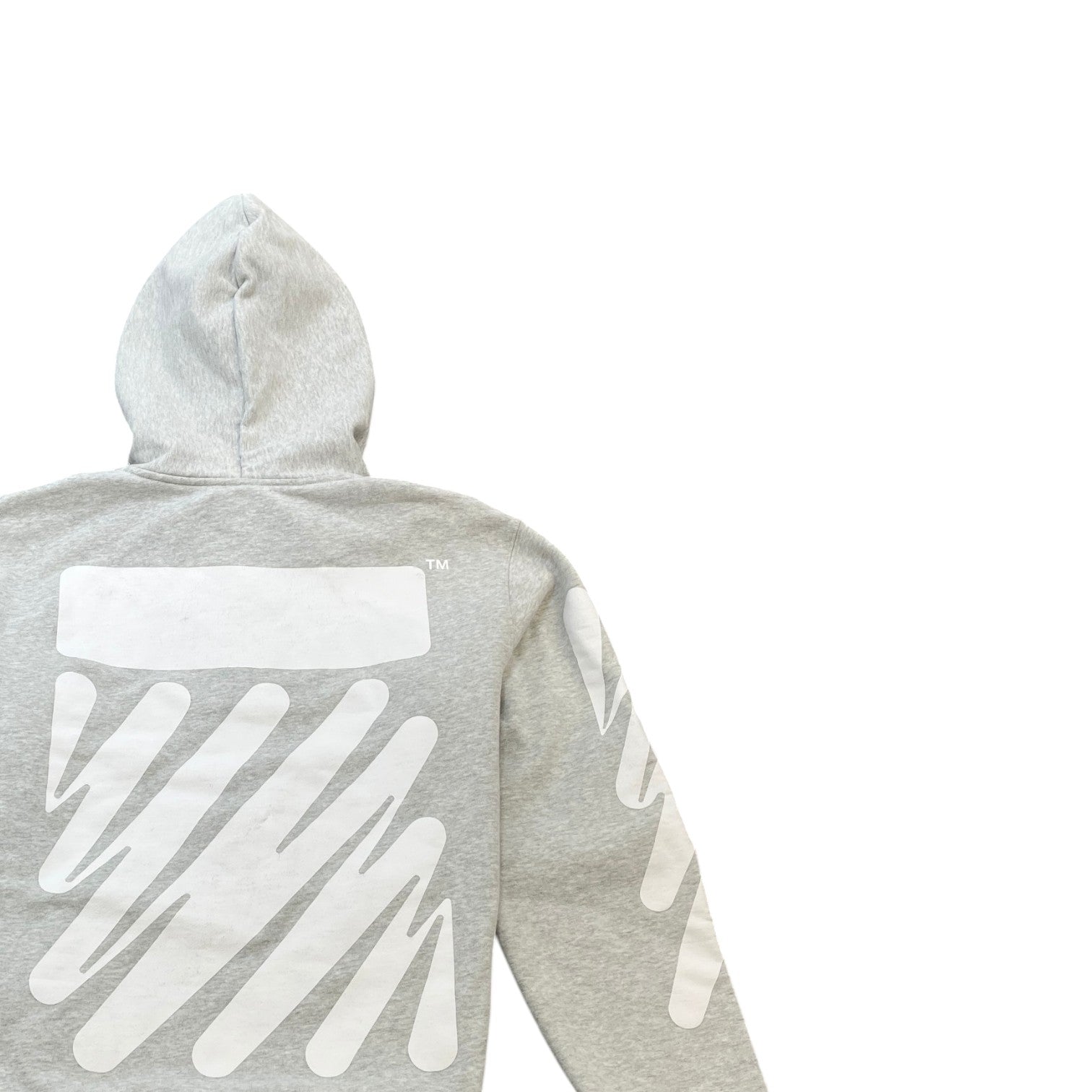 Men's Wave Diag Print Zip Up Hoodie Grey Size L - Photo 4