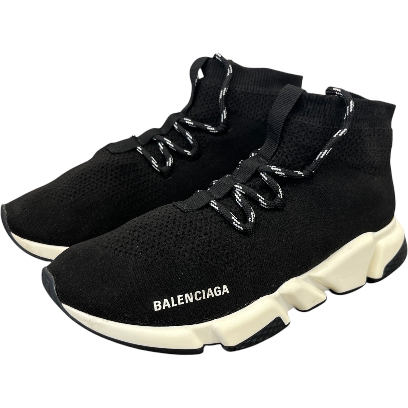 Men's Speed Lace-Up High Trainers Black Size EU 42 / UK 8 - Photo 9