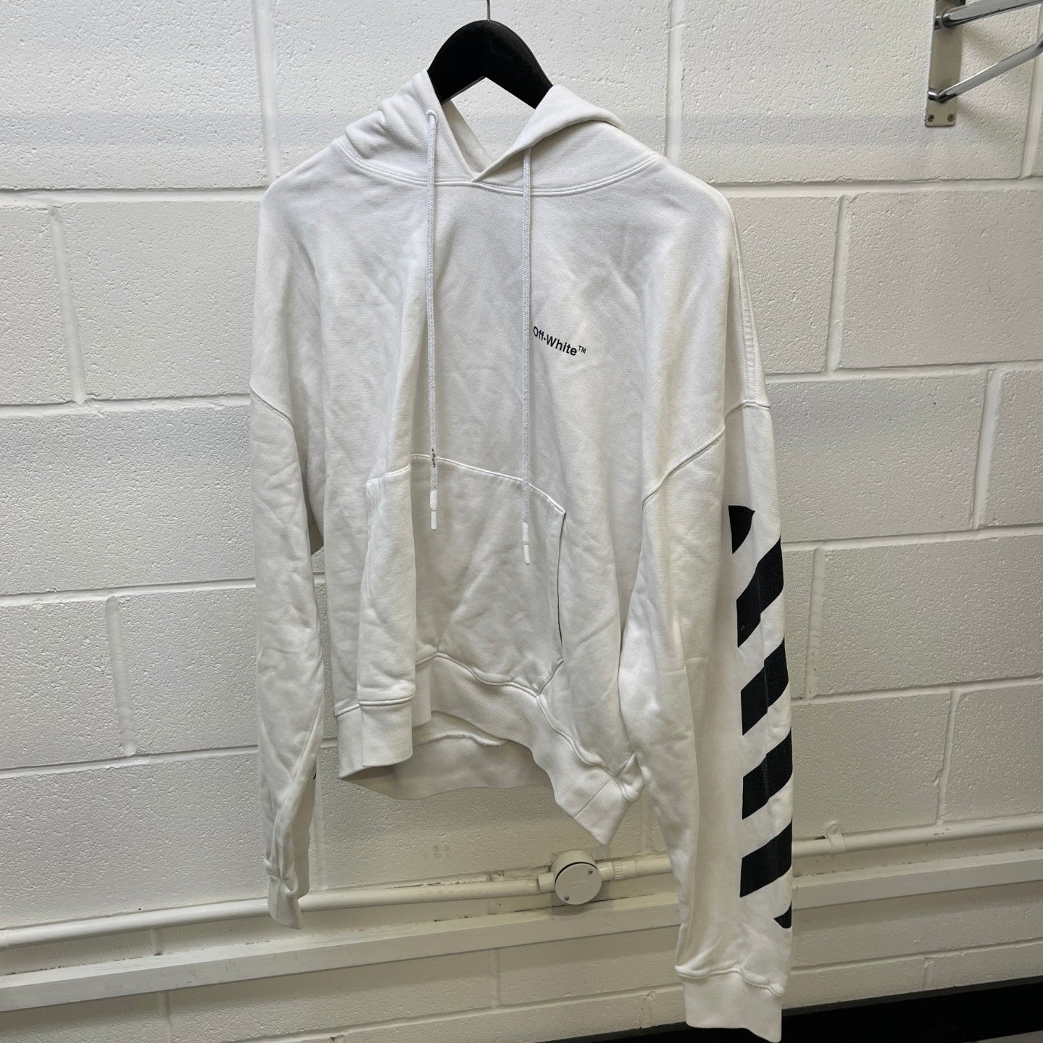 Men's Logo Print Hoodie White Size L - Photo 9