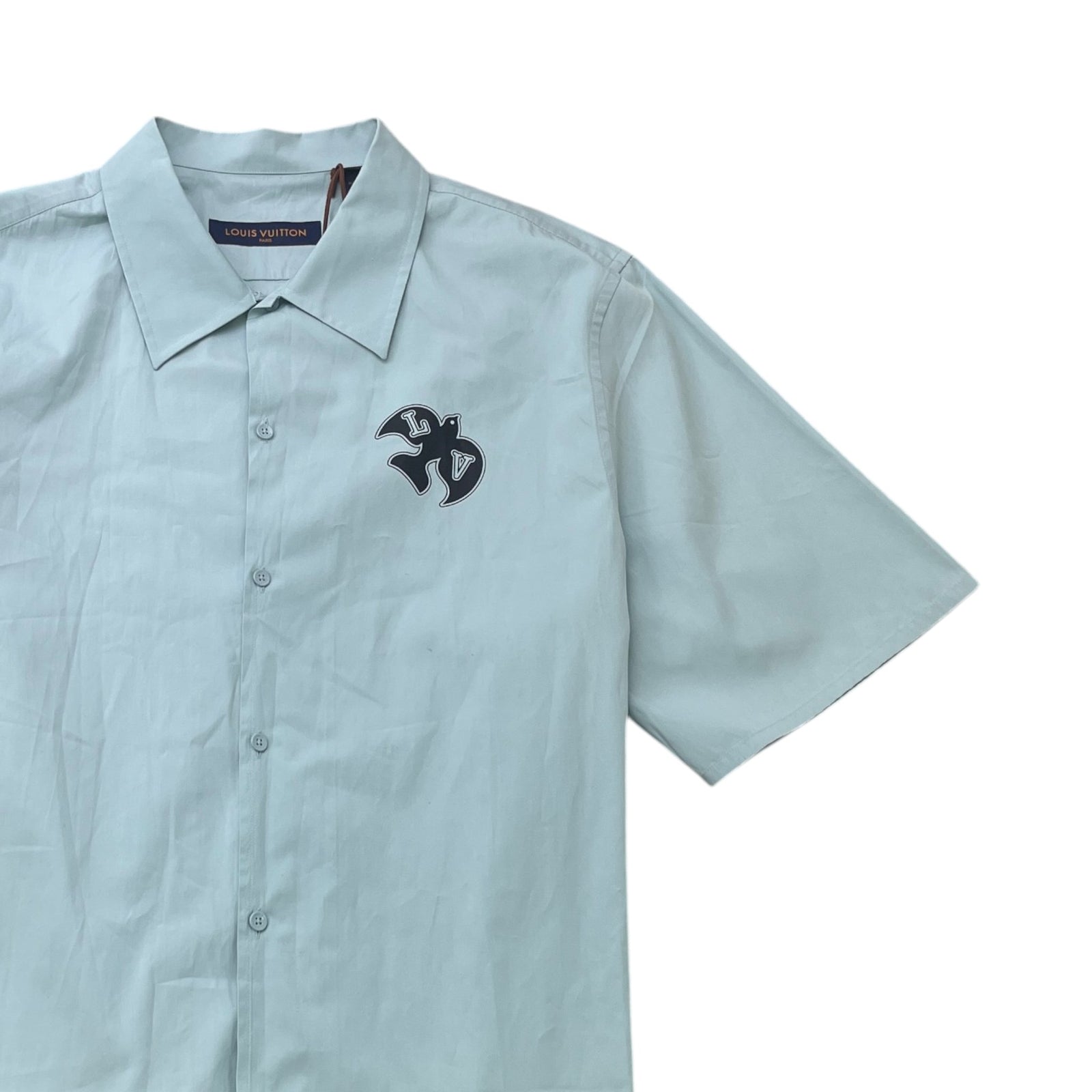 Men's Dove Graphic Short Sleeve Shirt Blue Size XXL - Photo 3