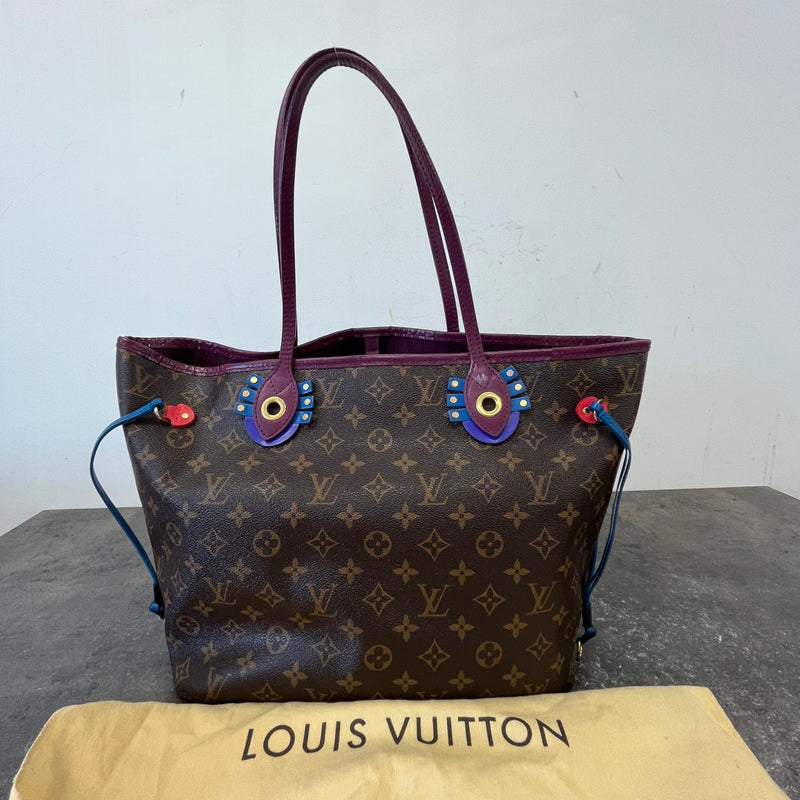 Women's Monogram Totem Neverfull MM Handbag Brown