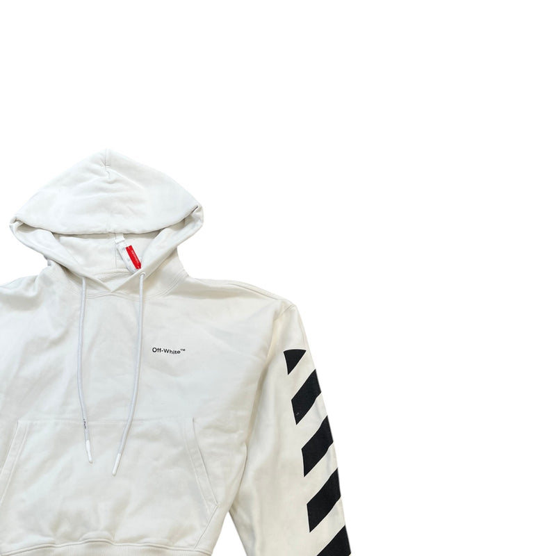 Men's Logo Print Hoodie White Size L