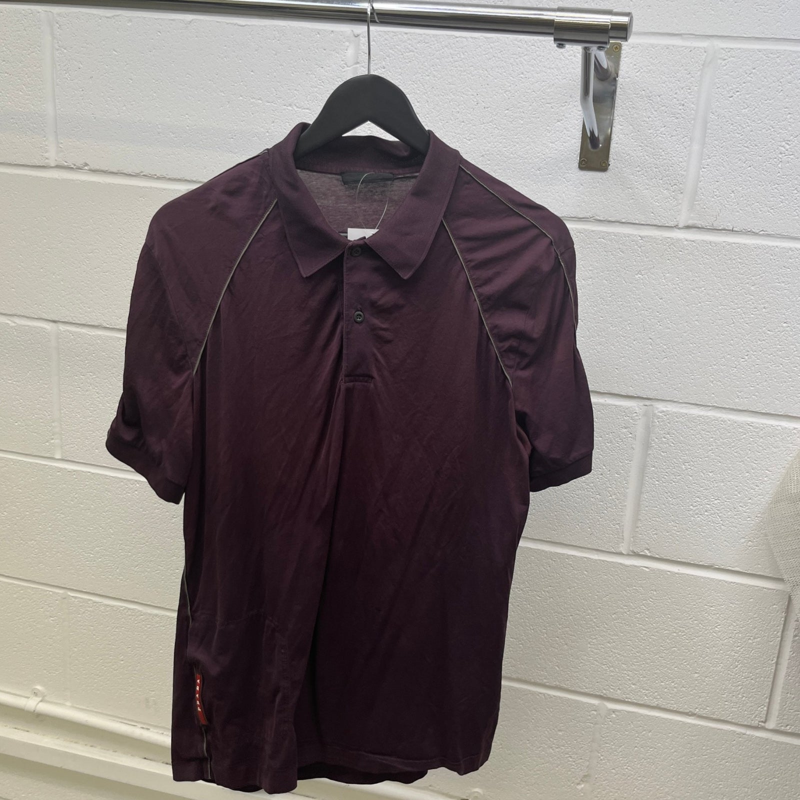 Men's Linear Rosa Polo Shirt Burgundy Size L - Photo 10