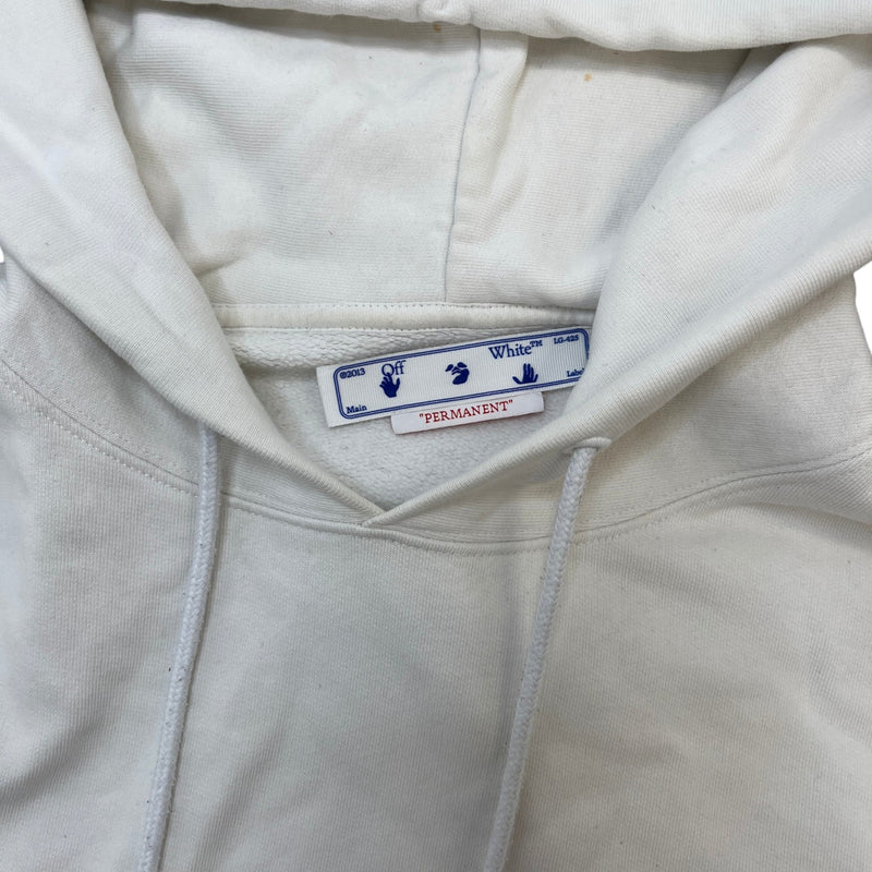 Men's Logo Print Hoodie White Size L