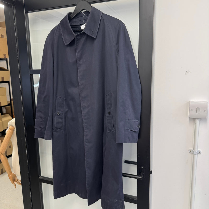 Men's Vintage Check Trench Jacket Navy Size L